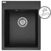 Laveo MONCHICHI granitový drez 39 x 50 cm, čierny SBO_710Y