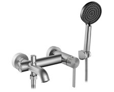 Rea FOSS BLACK nástenná vaňová batéria s príslušenstvom, brúsená oceľ REA-B6326