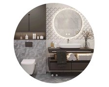 LED zrkadlo s priemerom 80 cm HZJ080, HOM-02801