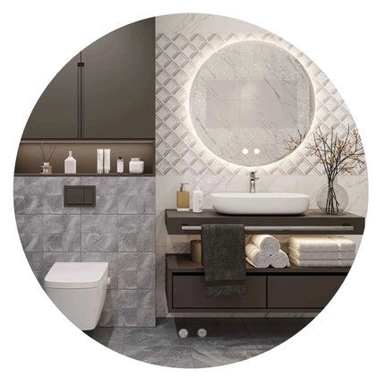 LED zrkadlo s priemerom 80 cm HZJ080, HOM-02801