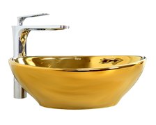 Rea SOFIA GOLD/GOLD G/G keramické umývadlo na dosku 41 x 34,5 cm U9015