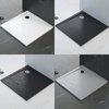 Polimat PERRITO štvorcová sprchová vanička minerálny kompozit 80 x 80 x 2,8 cm, biela štruktúra 00548