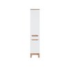 Comad Bali White 800 FSC vysoká skrinka 187 x 35 cm biela/biely lesk/ dub