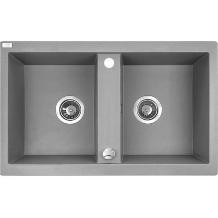 Laveo BARBADOS granitový drez 78 x 48 cm, sivý SBB_520T