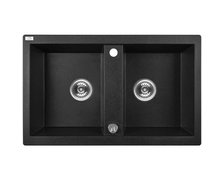 Laveo BARBADOS granitový drez 78 x 48 cm, čierny SBB_720T