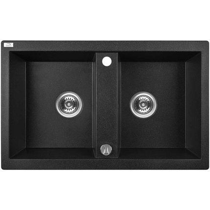 Laveo BARBADOS granitový drez 78 x 48 cm, čierny SBB_720T