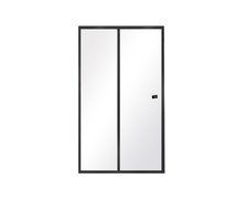 Besco DUO SLIDE BLACK sprchové dvere posuvné 100 x 195 cm, sklo číre, profil čierny