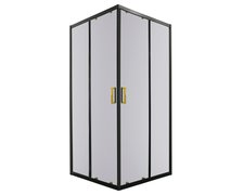 Novoterm Tiara SQ Gold sprchový kút 89 x 89 x 190 cm, sklo grafit