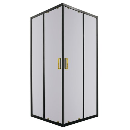Novoterm Tiara SQ Gold sprchový kút 79 x 79 x 190 cm, sklo grafit