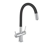 Novaservis FERRO FILTRATA trojcestná drezová vodovodná batéria, chróm/čierna BFT41B