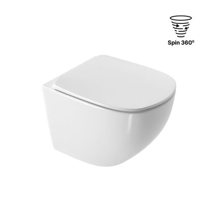 Excellent LUQA WC misa závesná Spin 360° 47 x 36 cm s voľne-padajúcim sedátkom CEAC.6403.K.6405.480.WH