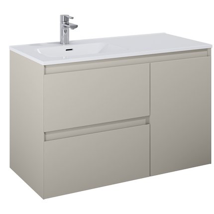 Elita SPLIT skrinka pod umývadlo 100 cm 2S + kôš, Fume matt 169005
