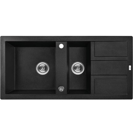 Laveo BARBADOS granitový drez 100 x 48 cm, čierny SBB_731T