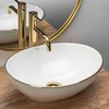 Rea SOFIA GOLD EDGE keramické umývadlo na dosku 41 x 34,5 cm U3287
