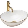 Rea SOFIA GOLD EDGE keramické umývadlo na dosku 41 x 34,5 cm U3287