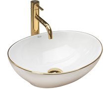 Rea SOFIA GOLD EDGE keramické umývadlo na dosku 41 x 34,5 cm U3287