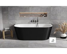 Besco VICA NEW B&W voľne stojaca akrylátová vaňa bez prepadu / prístenná 160 x 80 cm, #WAS-16VNBBO