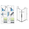 Radaway FURO GOLD KDD obdĺžnikový sprchový kút 90 x 100 x 200 cm 10105090-09-01L+10105100-09-01R