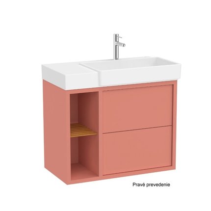Roca TURA Unik Compacto kúpeľňová skrinka s umývadlom asymetrická 2S 80 x 43 cm, pravá A852027560