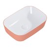 Elita Reni Bicolor umývadlo na dosku 46x33 cm, biela lesklá / terra pink matná keramika, RE040460896100