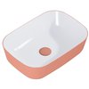 Elita Reni Bicolor umývadlo na dosku 46x33 cm, biela lesklá / terra pink matná keramika, RE040460896100