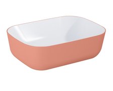 Elita Reni Bicolor umývadlo na dosku 46x33 cm, biela lesklá / terra pink matná keramika, RE040460896100
