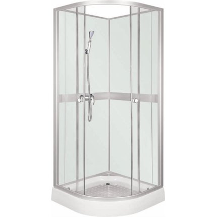 Novoterm Classic White štvrťkruhový sprchový kút 79 x 79 x 210 cm, sklo číre