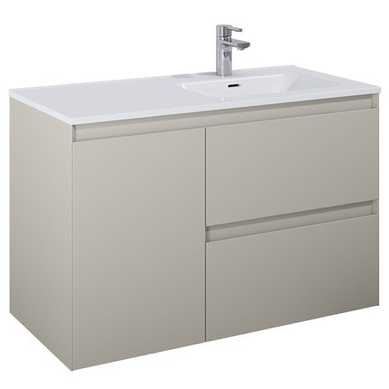 Elita SPLIT skrinka pod umývadlo 100 cm 2S + kôš, Fume matt 169009