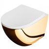 Rea CARLO MINI GOLD / WHITE WC misa závesná RimFree 49x37 cm so sedátkom voľne-padajúcim C0669