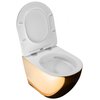 Rea CARLO MINI GOLD / WHITE WC misa závesná RimFree 49x37 cm so sedátkom voľne-padajúcim C0669