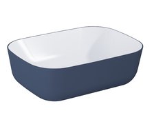 ​Elita Reni Bicolor umývadlo na dosku 46x33 cm, biela lesklá / navy blue matná keramika, RE040460896170