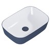 ​Elita Reni Bicolor umývadlo na dosku 46x33 cm, biela lesklá / navy blue matná keramika, RE040460896170