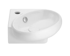 Uptrend – Rohové umývadlo na stenu Amur 37 × 38,5 cm biele lesklé TR4518