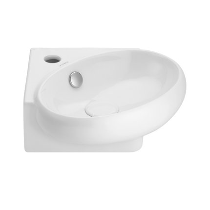 Uptrend – Rohové umývadlo na stenu Amur 37 × 38,5 cm biele lesklé TR4518