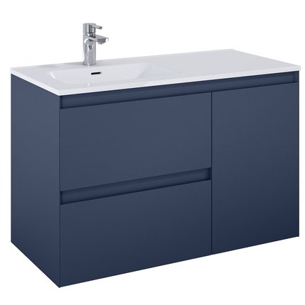Elita SPLIT skrinka pod umývadlo 100 cm 2S + kôš, Blue matt 169004