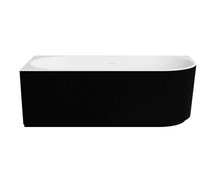 Besco DENAYA B&W voľne stojaca / prístenná akrylátová vaňa s prepadom 150 x 75 cm, #WASB-150DLB