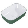 ​Elita Reni Bicolor umývadlo na dosku 46x33 cm, biela lesklá / forest green matná keramika, RE040460896150