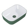 ​Elita Reni Bicolor umývadlo na dosku 46x33 cm, biela lesklá / forest green matná keramika, RE040460896150