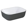 ​Elita Reni Bicolor umývadlo na dosku 46x33 cm, biela lesklá / anthracite matná keramika, RE040460896130