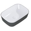 ​Elita Reni Bicolor umývadlo na dosku 46x33 cm, biela lesklá / anthracite matná keramika, RE040460896130