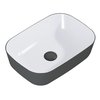 ​Elita Reni Bicolor umývadlo na dosku 46x33 cm, biela lesklá / anthracite matná keramika, RE040460896130