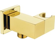 Deante CASCADA uhlové podmietkové pripojenie sprchovej hadice s držiakom, gold NAC_Z58K