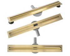Rea NEOX SLIM PRO BRÚSENÝ ZLATÝ nerezový sprchový žľab 100 cm G6990