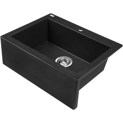 Laveo KOMODO granitový drez 63 x 49 cm, čierny SBK_710T