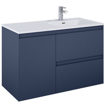 Elita SPLIT skrinka pod umývadlo 100 cm 2S + kôš, Blue matt 169008