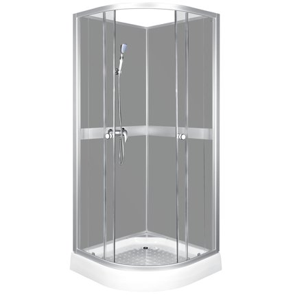 Novoterm Classic Grey štvrťkruhový sprchový kút 89 x 89 x 210 cm, sklo číre