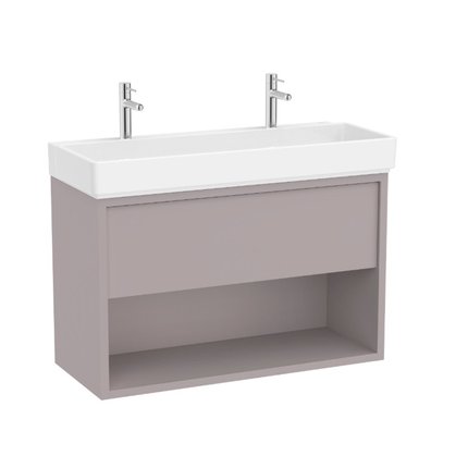 Roca TURA Unik Compacto kúpeľňová skrinka s umývadlom s 2 otvormi pre batériu 100 x 43 cm A852038559