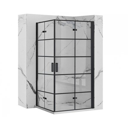 Rea MOLIER DOUBLE BLACK sprchový kút 100 x 100 x 190 cm, profil čierny K6963-2x