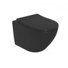 Rea CARLO MINI BLACK MATT WC misa závesná RimFree 48,5 x 35,5 cm so sedátkom voľne-padajúcim C8489