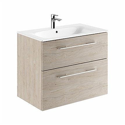 Kolo Geberit Nova Pro Premium SET skrinka s dvoma zásuvkami a umývadlom 80 cm, svetlý orech